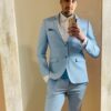 Traje Oxford Azul Celeste