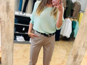 Pantalón tela marrón