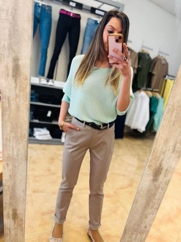 Pantalón tela marrón
