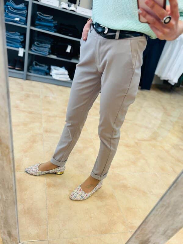 Pantalón tela marrón - Imagen 2