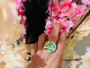 Anillo redondo verde