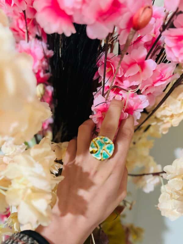 Anillo redondo verde