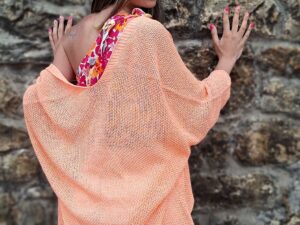 Cardigan punto naranja