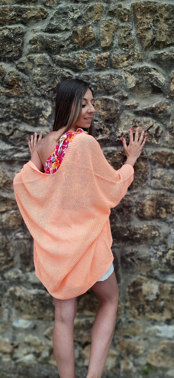 Cardigan punto naranja